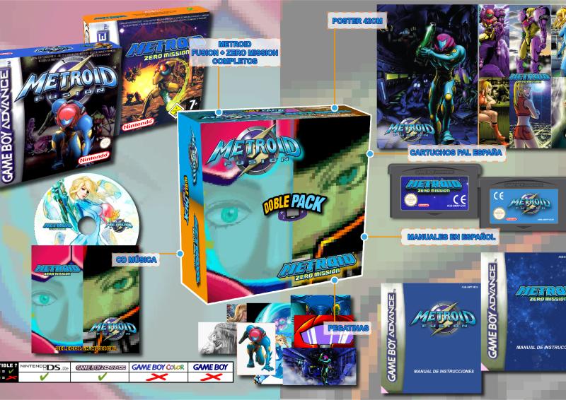 compra Metroid zero mission + fussion doble pack gba game boy advance edición