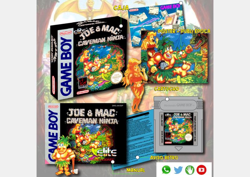 comprar  joe mac game boy juego español edición newoldgames