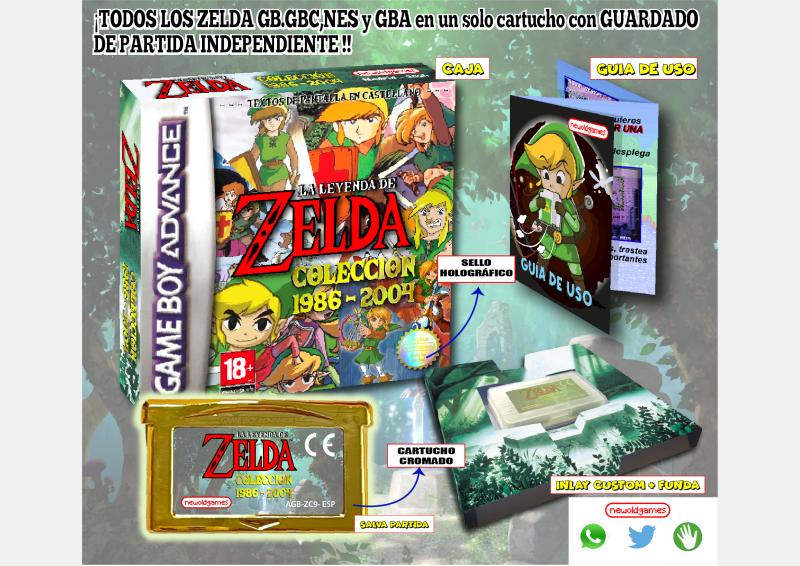 zelda multipack collection deluxe gb gbc gba nes español todos salvan partida independiente