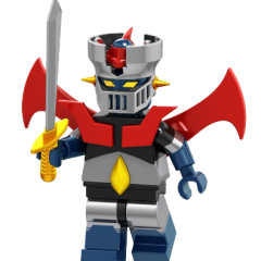 MAZINGER Z ESTILO LEGO EN BOLSITA CON BASE Y ESPADA PARA MONTAR